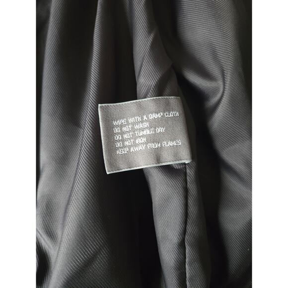 Michael Kors Black Faux Leather Perforated Moto Jacket Cuffed Size Medium - Picture 8 of 10